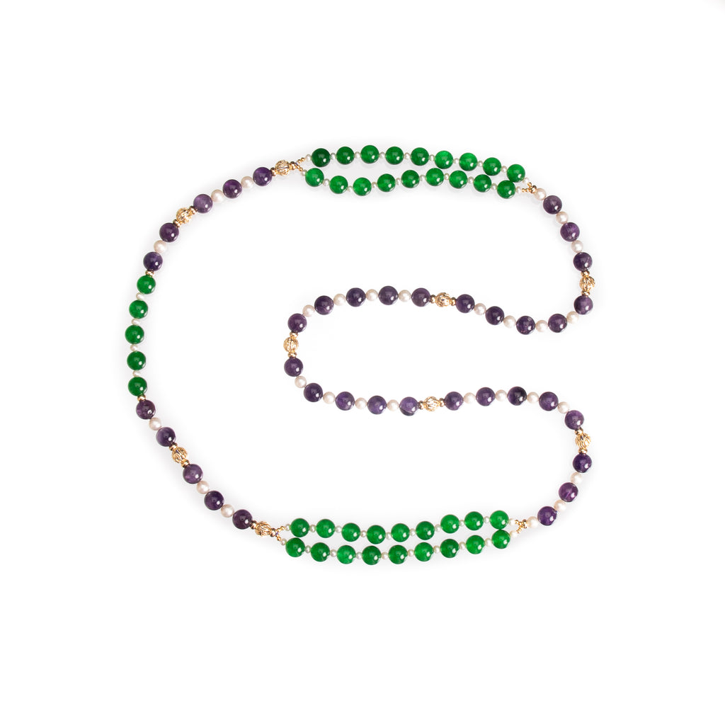 JADE AND AMETHYST NECKLACE (INBOX TO ORDER)