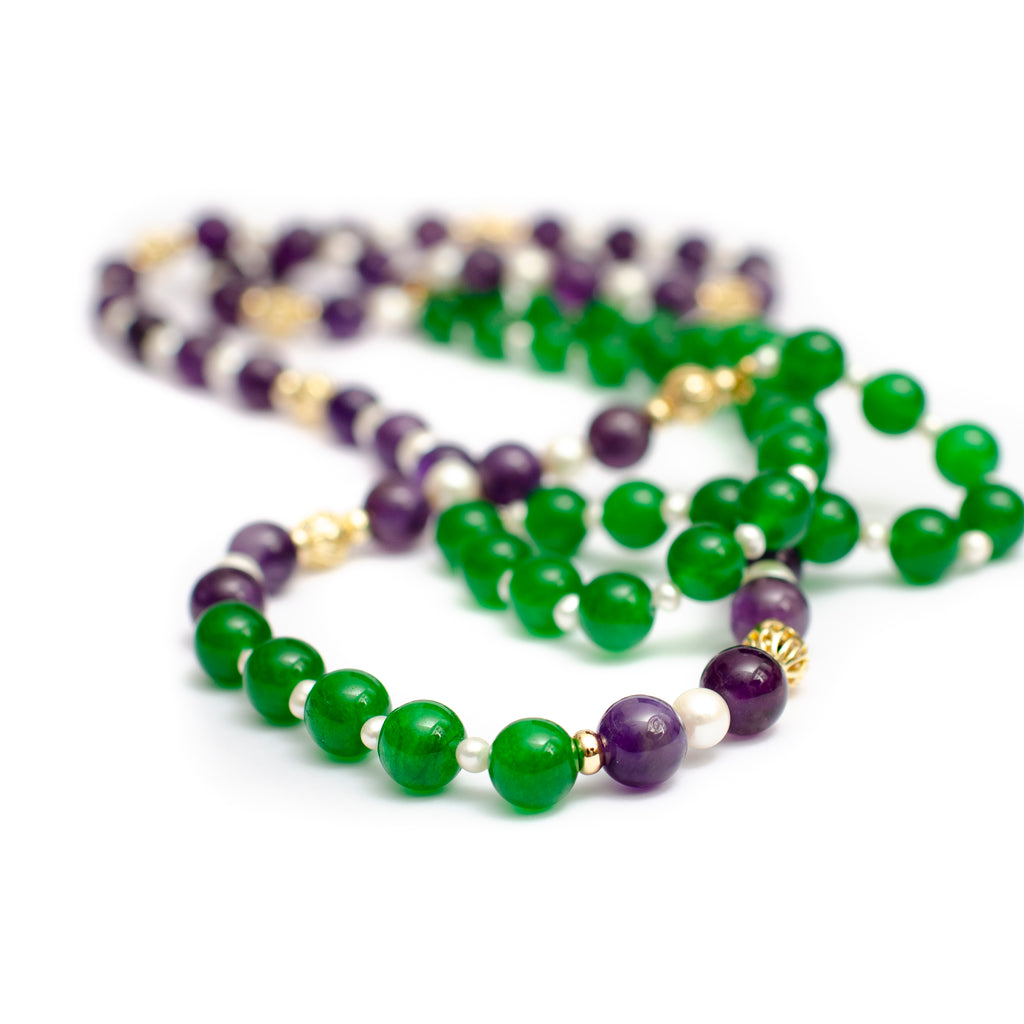 JADE AND AMETHYST NECKLACE (INBOX TO ORDER)
