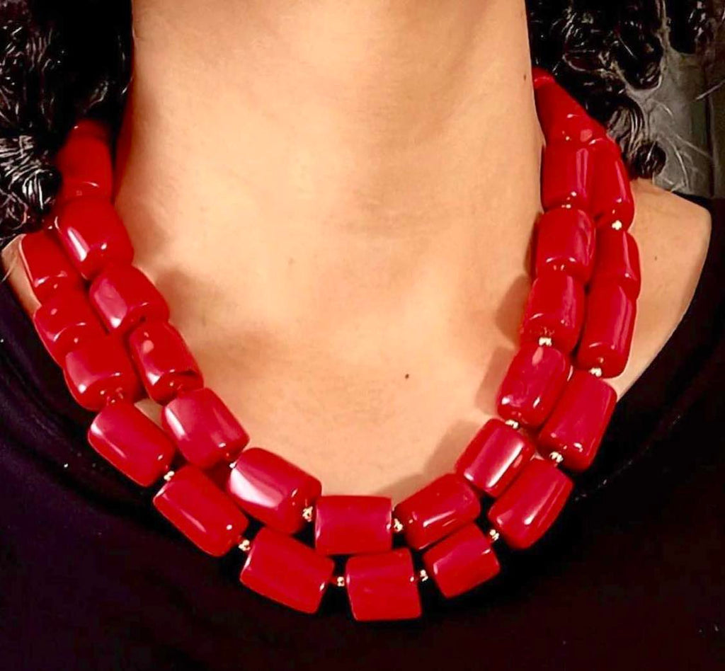 TWO TIER CORAL NECKLACE