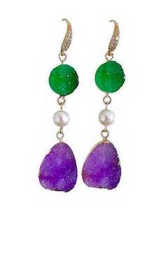 PURPLE AND GREEN DRUZY EARRINGS