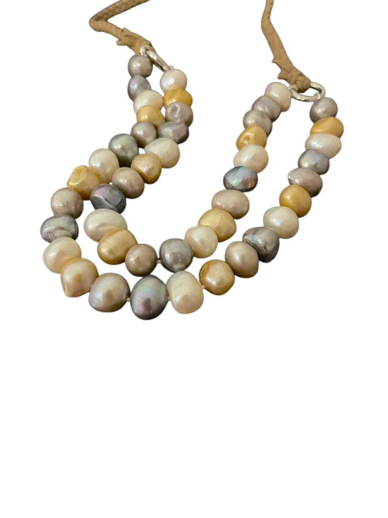 TWO TIER MULTI SUEDE NECKLACE