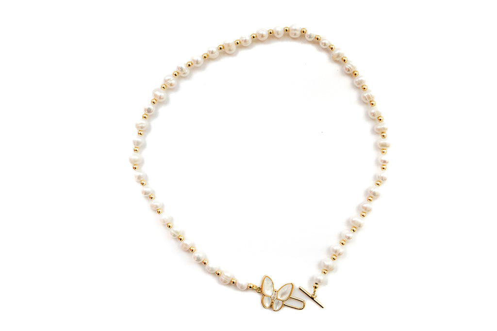 BUTTERFLY PEARL NECKLACE