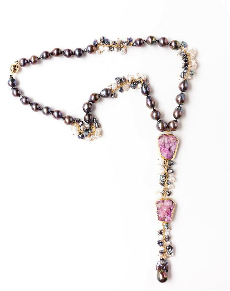 GRAPE PEARL WITH FUSHIA DRUZY