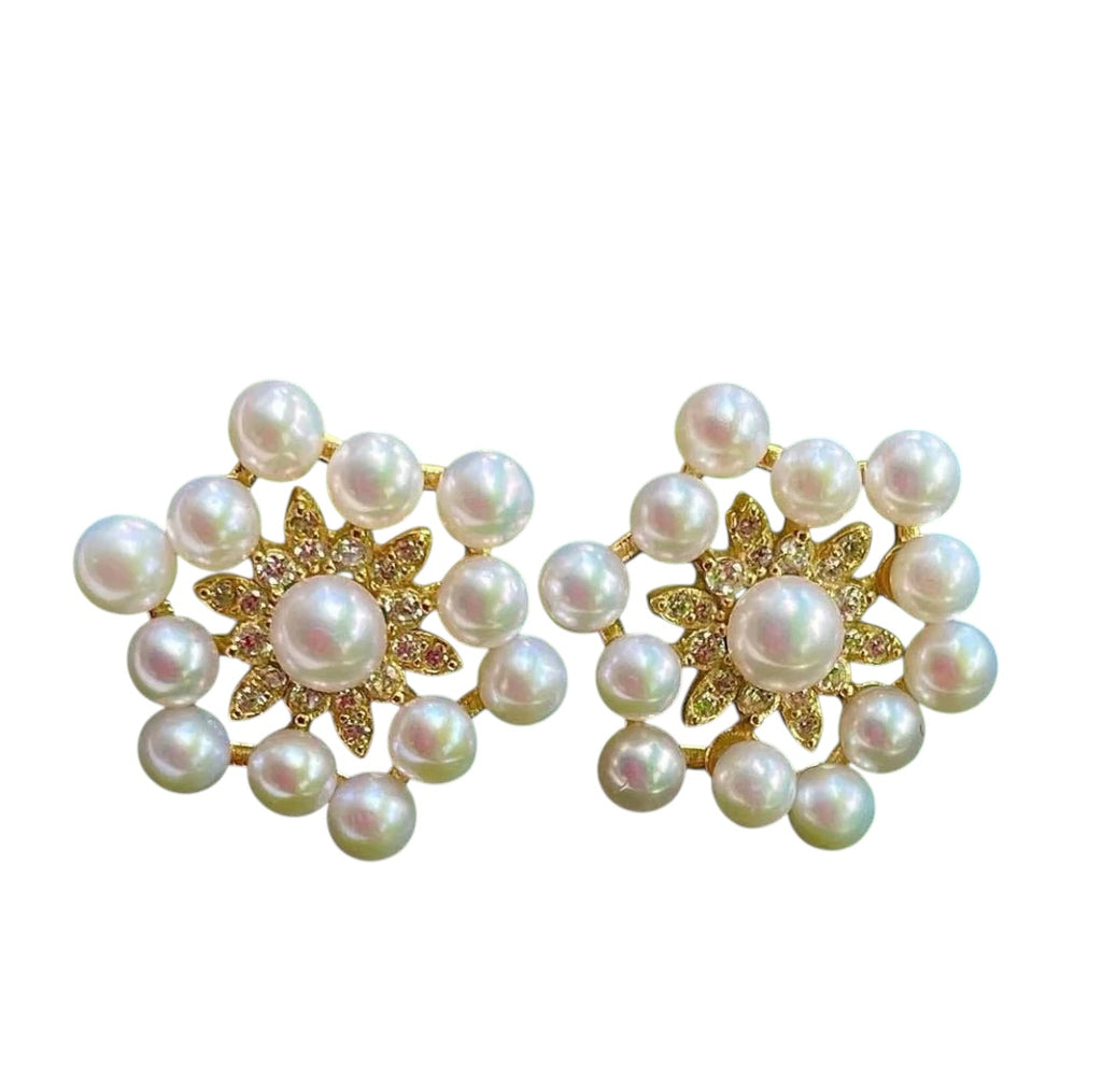PEARL SNOW FLAKE EARRINGS