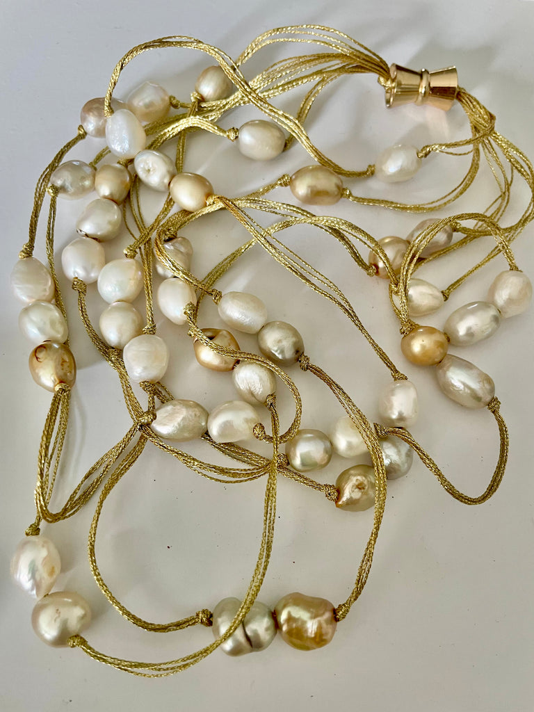 GOLD THREAD WITH PEARLS
