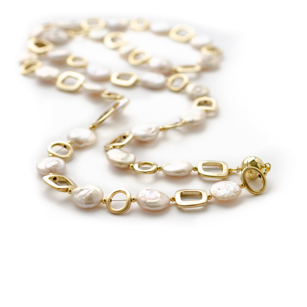 NINI WHITE IN GOLD  NECKLACE