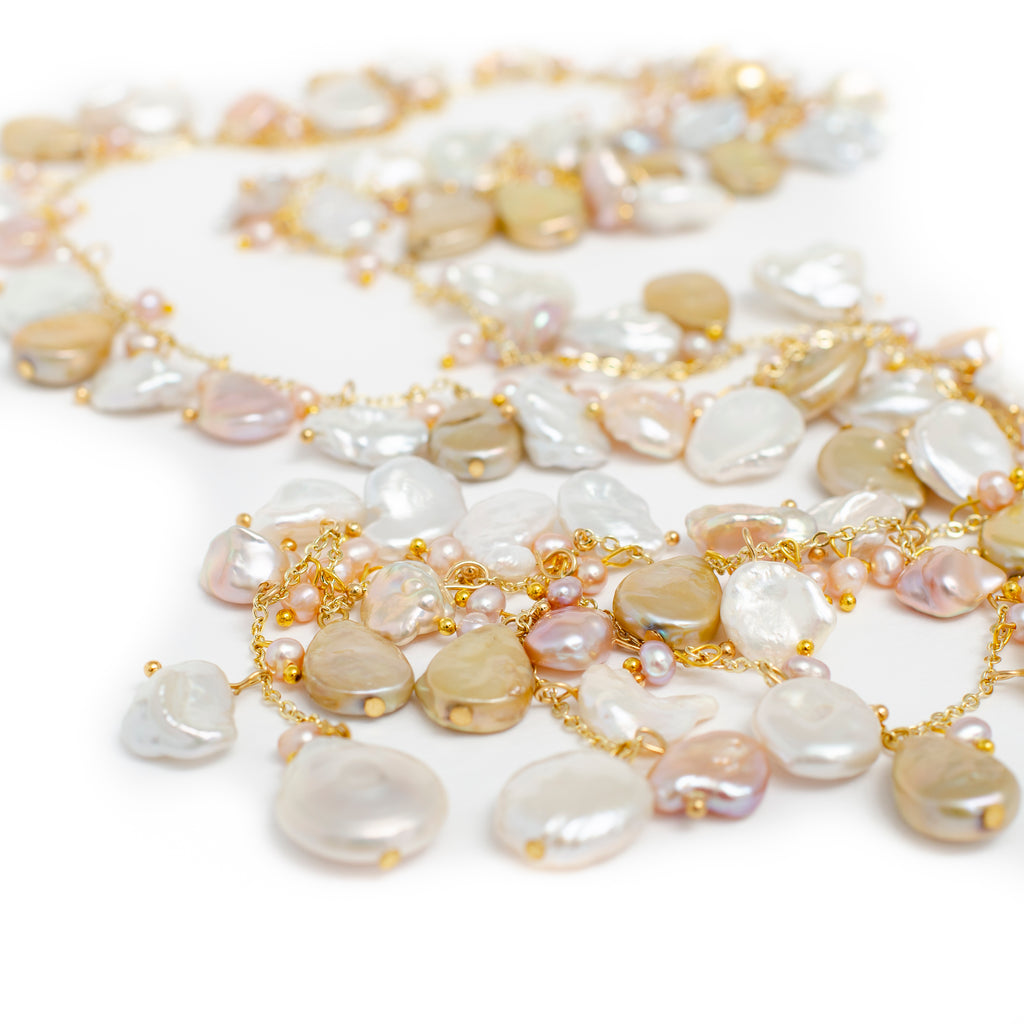 PASTEL SHADES OF KESHI PEARL NECKLACE