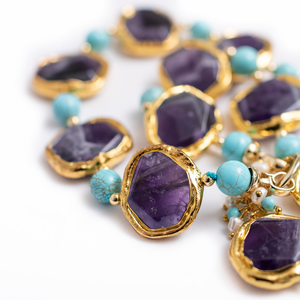AMETHYST AND TURQUOISE NECKLACE