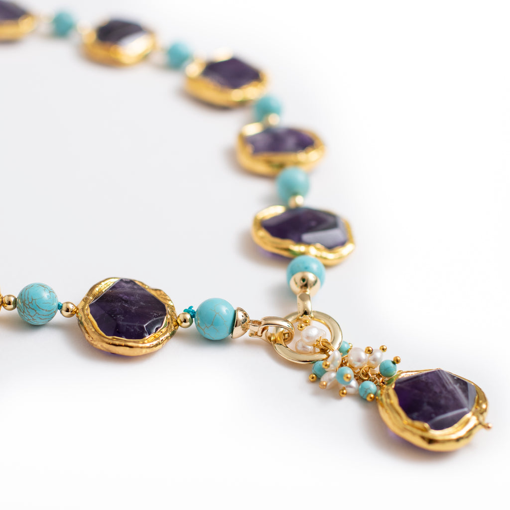 AMETHYST AND TURQUOISE NECKLACE