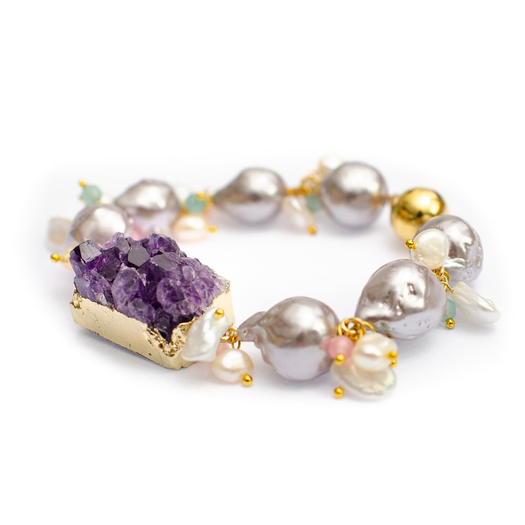 LILAC BAROQUE BRACELET WITH AMETHYST