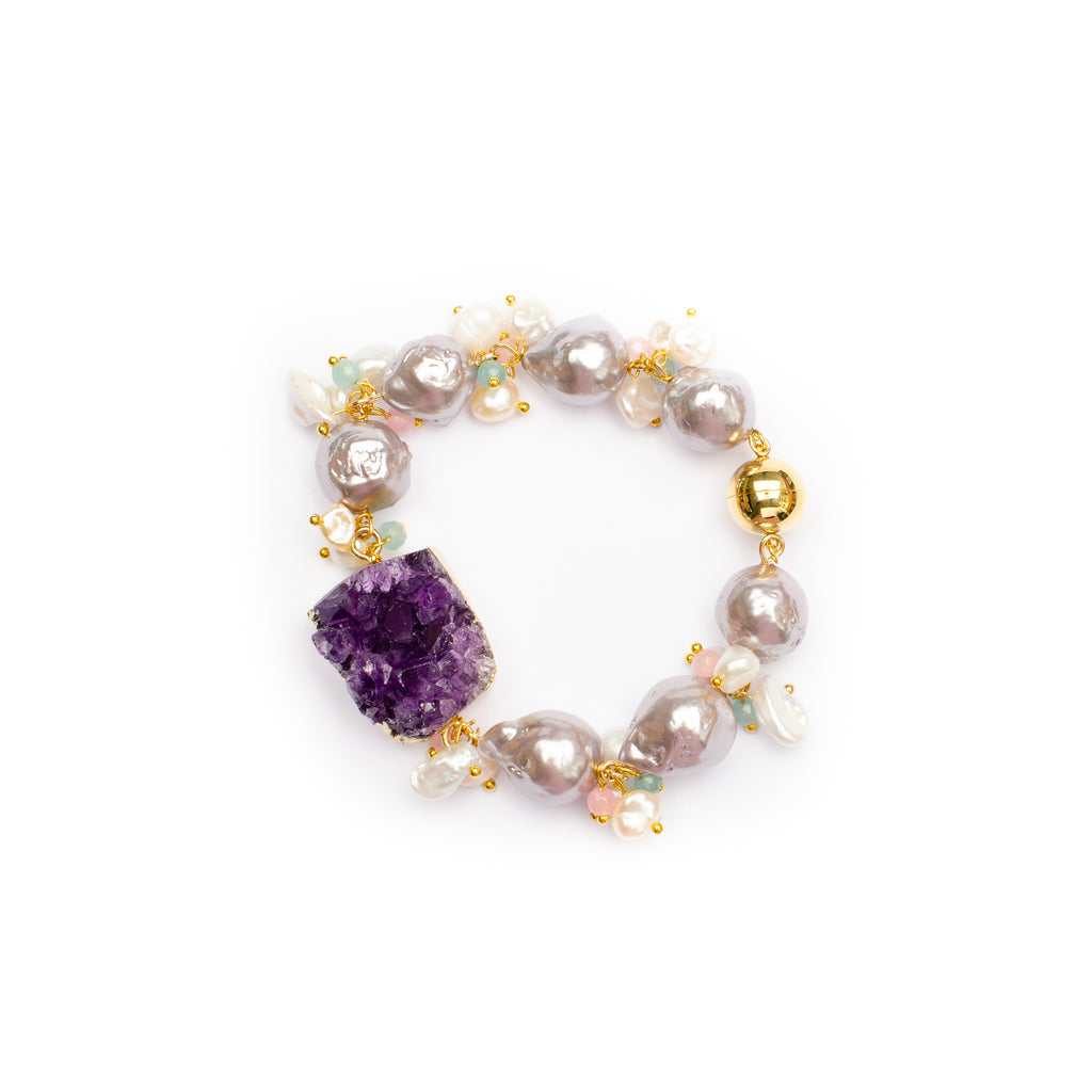 LILAC BAROQUE BRACELET WITH AMETHYST