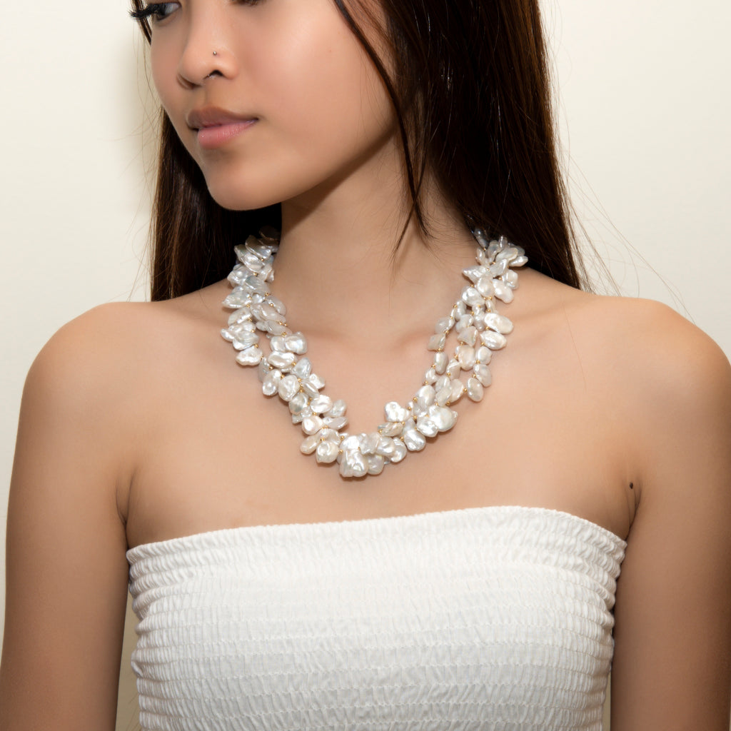 LUSTROUS KESHI PEARL NECKLACE
