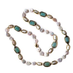 MANA DOS COIN PEARL NECKLACE
