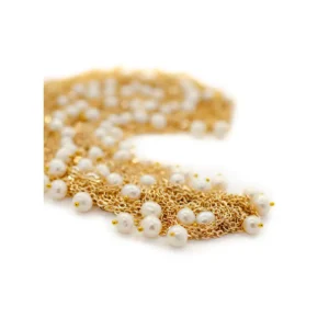 GOLD CLUSTER CHAIN WITH CHUNKY PEARL