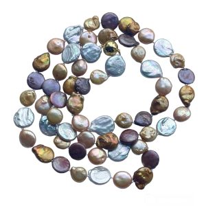 GOLD AND BROWN COIN PEARL NECKLACE