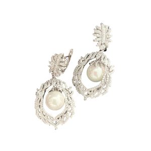 PEARL EARRINGS IN ZIRCONIA SETTING