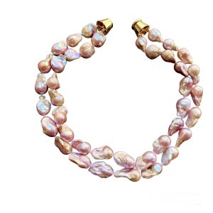 TWO TIER PINK BAROQUE PEARL NECKLACE