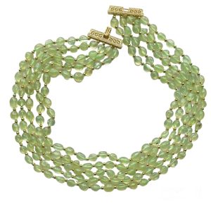 FIVE TIER PREHNITE NECKLACE