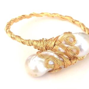 WHITE BAROQUE BANGLE