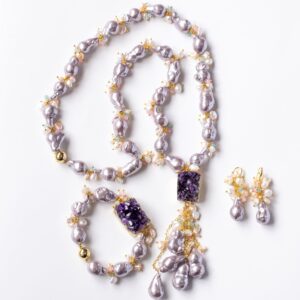 LILAC PEARL WITH AMETHYST NECKLACE