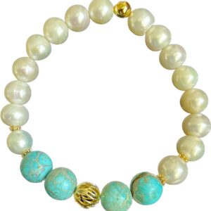 TURQUOISE AND PEARL BRACELET-C