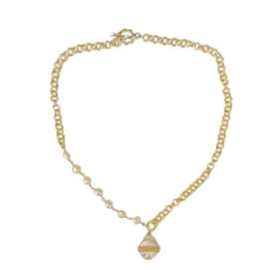 LOOP NECKLACE WITH PEARL PENDANT