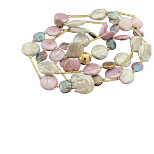 MULTI PINK COIN TRIO NECKLACE