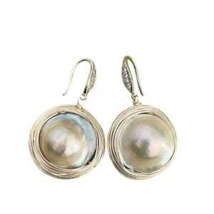 MABE PEARL DROP EARRINGS IN SILVER