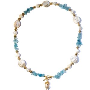 PEARL AND TOOTH AGATE NECKLACE