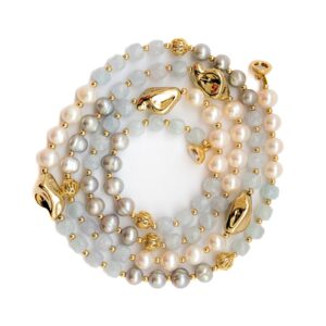 GREY AGATE AND PEARL NECKLACE