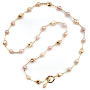 PINK AND WHITE PEARL IN WIRE