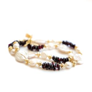 PEARL AND GARNET NECKLACE