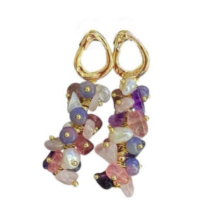 MIX STONE AND PEARL EARRINGS-3