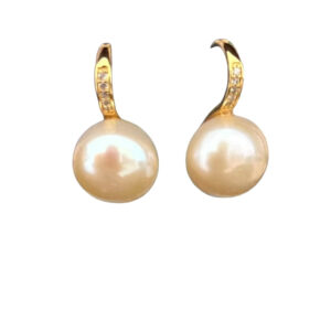 PINK BUTTON PEARL DROP EARRINGS