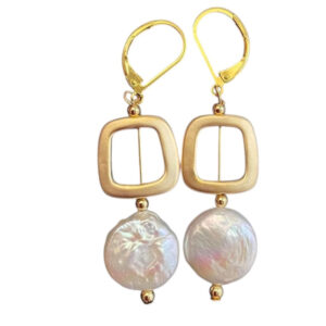NINI EARRINGS WITH WHITE COIN PEARL