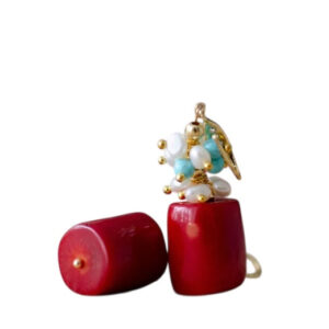 CORAL GRAPE EARRINGS