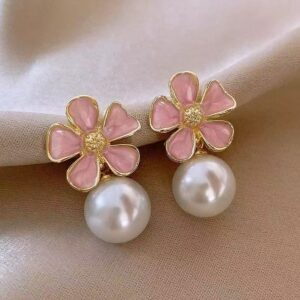 PINK FLORAL EARRINGS