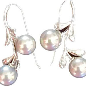 TWIN LEAF EARRINGS-SILVER