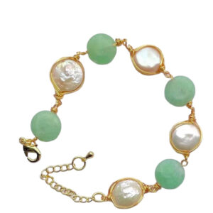 ZEVAR BRACELET WITH PEARL AND JADE
