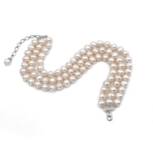 WHITE CULTURED PEARL CHOKER(MEDIUM SIZE)