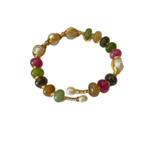 TOURMALINE AND PEARL BANGLE