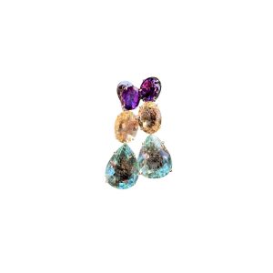 AMETHYST, CITRINE AND AQUA MARINE EARRING
