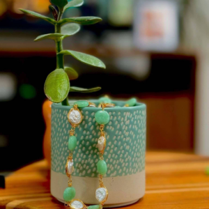 ZEVAR NECKLACE WITH JADE AND PEARL