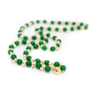 SMALL JADE AND PEARL NECKLACE