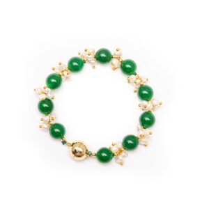 ROUND JADE AND GRAPE BRACELET