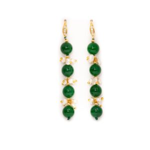 JADE AND PEARL EARRINGS(LONG)