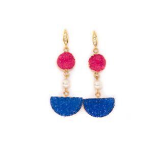 CULTURED DRUZY AND PEARL EARRINGS