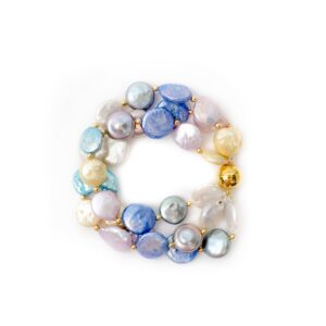 MULTI COLURED COIN PEARL BRACELET