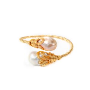 PINK AND WHITE BAROQUE BANGLE