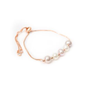 PINK AND WHITE PEARL BRACELET IN ROSE GOLD